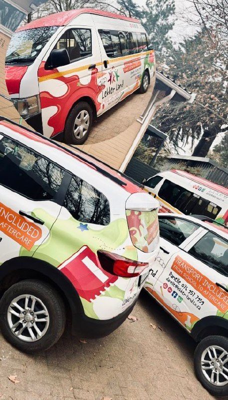 Lekker Land branded transport vehicles used for safe after-care pickup